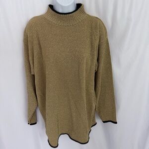 Vtg. Variations Gold Sparkly Sweater Size Large
